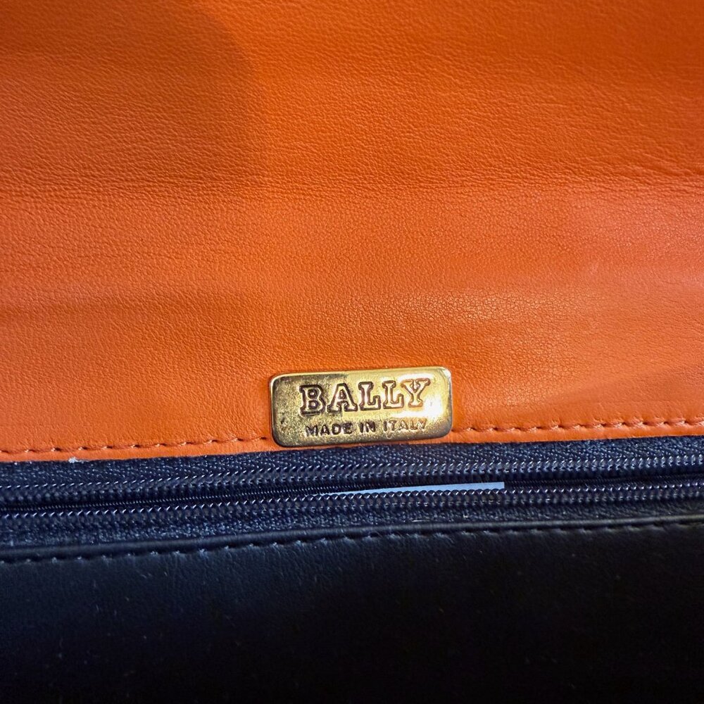 Bally Orange Quilted Shoulder Bag - Picture 7 of 9